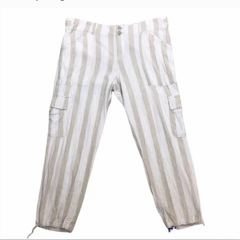 Anthropologie Sanctuary X striped gauze cargo harem pants